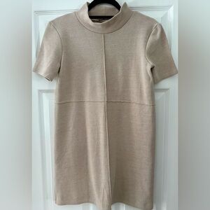 Zara Tan Mock Neck Dress
